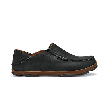 Men's Olukai | Moloā Leather Slip On Shoe | Black - FL Crooks