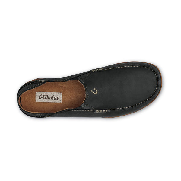 Men's Olukai | Moloā Leather Slip On Shoe | Black - FL Crooks