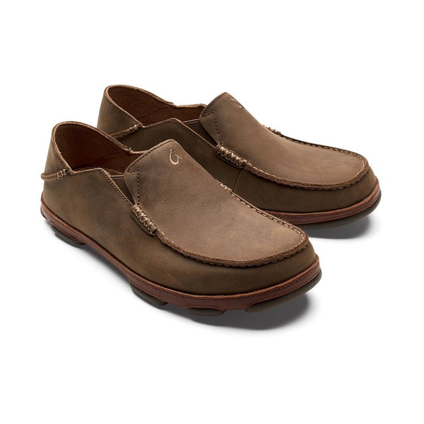Men's Olukai | Moloā Leather Slip-On Shoe | Ray / Toffee - FL Crooks