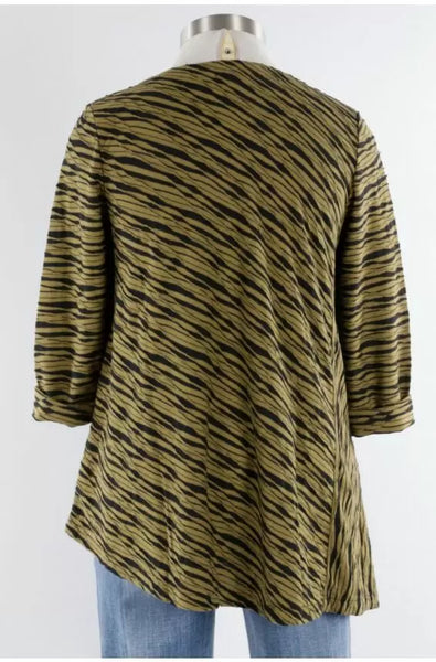 Women's Habitat | Striped Flare Cotton Blend Tunic | Moss