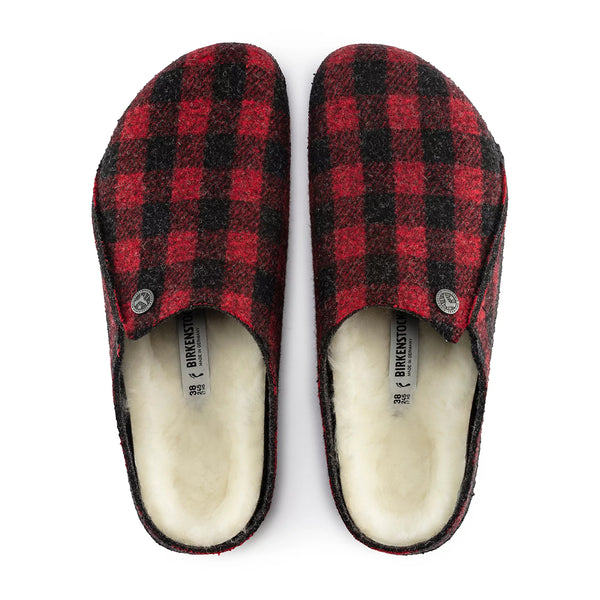 Women's Birkenstock | Zerrmatt Rivet Slippers | Plaid Red