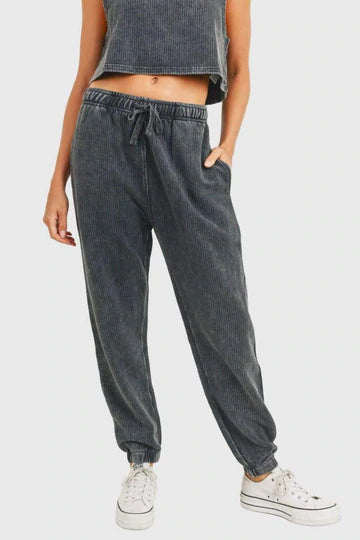 Ribbed hot sale joggers womens