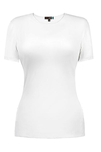 Women's Judy P | Jewel Neck Short Sleeve Top | White