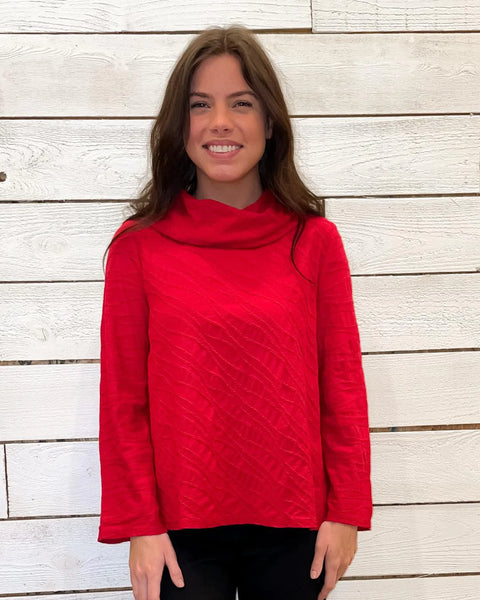 Women's Habitat | Cascade All Cotton Cowl Neck Top | Scarlet