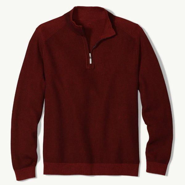 Men's Tommy Bahama | Las Palmas Flip Half Zip  | Ruby Wine Heather