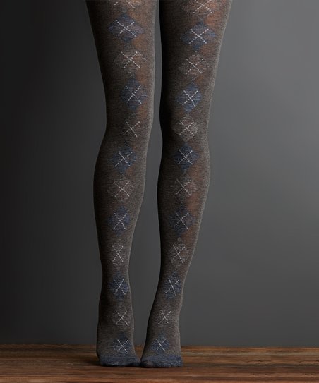 Women's Lemon Legwear | Tip Toe Argyle Tights | Graphite